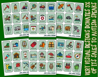 CAMPING PICTURE CARDS Leisure & Recreation ... prek sped slp aba pcs asd iep