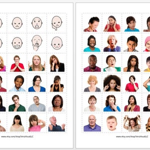 FEELINGS MATCH & SORT w/ 90 PeCs PictUrE CaRdS DiGiTaL DoWnLoAd speech autism aba therapy aid printable pdf