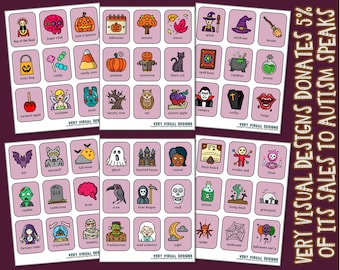 HALLOWEEN CARDS SET = Visual Supports & Learning Activities For Kids = Holidays/Seasons = PeCS AsD PpD AbA SLp SLeD IeP EsL PrEK IeP