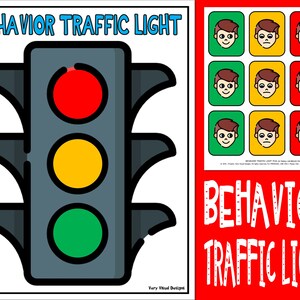 BEHAVIOR MANAGEMENT Traffic Light Chart & Picture Cards Set PCS
