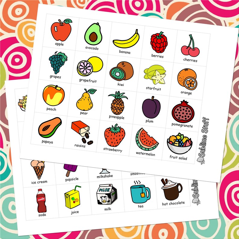 WHATS TO EAT Printable Aide Kids Visual Mealtime Planner Etsy