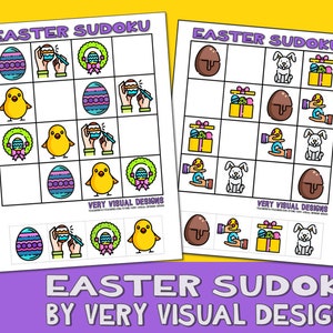 KIDS PICTURE SUDOKU Easter Holiday Printable Puzzles for Beginners : Critical Thinking & Problem Solving Skills