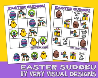 KIDS PICTURE SUDOKU Easter Holiday Printable Puzzles for Beginners : Critical Thinking & Problem Solving Skills
