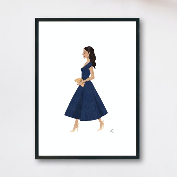 Meghan Markle - at Polo Match With Carolina Herrera Denim Dress - Etsy