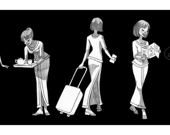 Singapore Airlines Girl - Instant Download