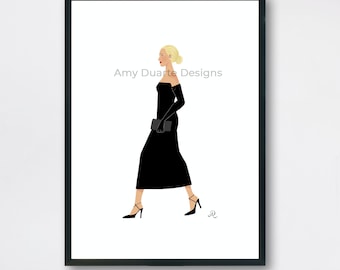 Carolyn Bessette Kennedy - black strapless dress
