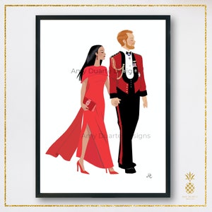 Meghan Markle and Prince Harry - red dress