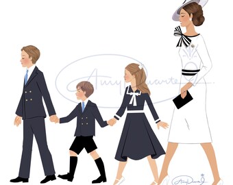 The King's Birthday 2024. Princess of Wales and her children.