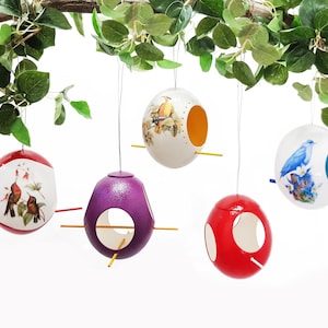 Ostrich Egg Bird Feeder - Birds and Flower Designs / Bird Feeder / Garden Birds / Garden / Gift For Bird Lover