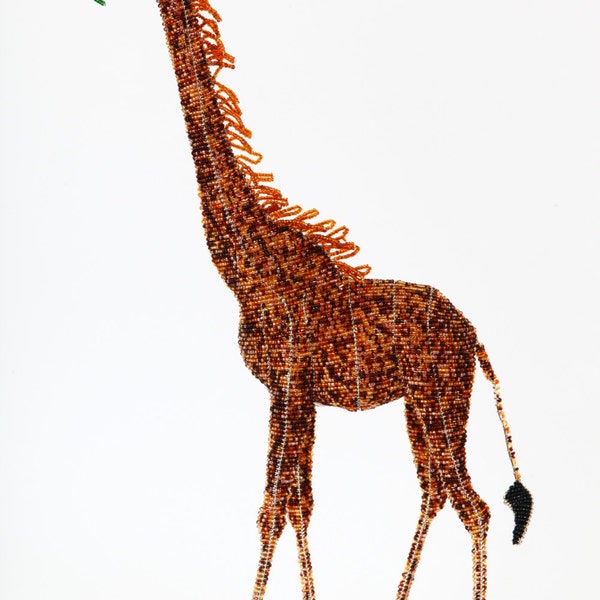 Giraffe from the Wild at Art Limited Edition Collection. Handcrafted bead-and-wire African animal figurine