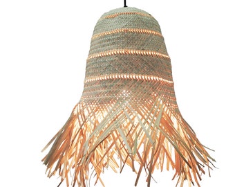 African Basket Hanging Light, Ilala Palm Light, Basket Pendant Light