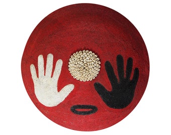 Beaded Shield | Tribal Shield | African Cameroon Bamileke Wooden Wall Decor