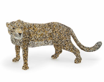 Masterpiece Leopard from the Limited Edition Collection of handmade bead and wire animals