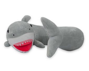 Snuggle Buddies Reisekissen – Fin the Shark | Weiches Nackenkissen für Kinder | Reisebegleiter für Kinder | Niedliches & Bequemes Reise-Accessoire