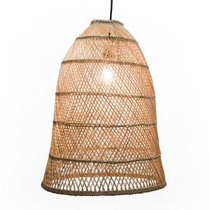 Natural Simple Rattan Bell Light | African Pendant Lampshade | Natural Woven Cane Hanging Ornamental Chandelier