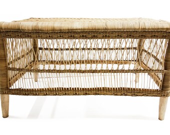 rattan two seater bench