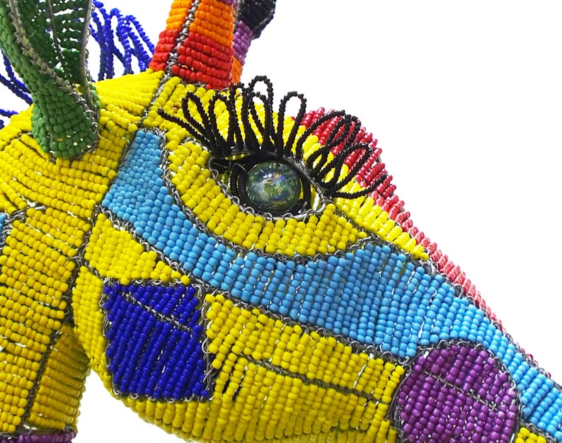 Beaded Giraffe Head African Beaded Animals Funky Office Etsy UK