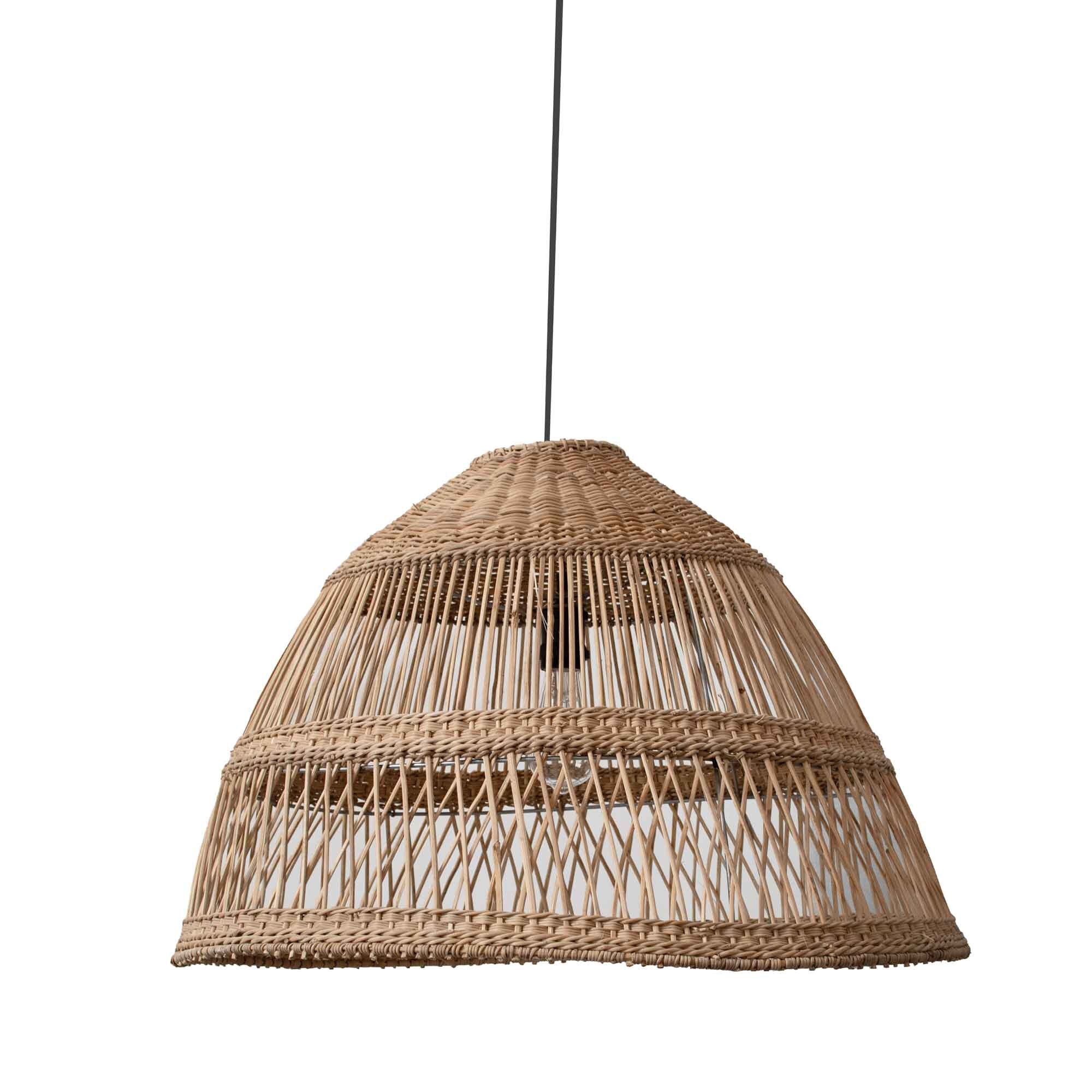 African Pendant Lampshade | Natural Simple Rattan Cone Light | Pendant Lampshade | Natural Woven Cane Hanging Ornamental Chandelier