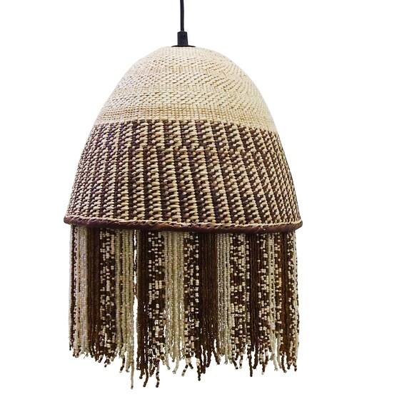 White beaded lampshade store
