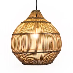 Natural Simple Rattan Ball Light | African Pendant Lampshade | Natural Hanging Light | Small Rattan Ball Light
