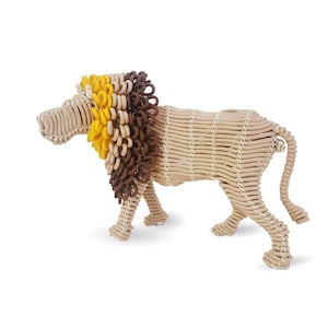 Africa in Colour - Wire and Rope Lion | Animal Figurine | Wire Art | Funky Safari Office Decor
