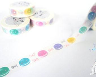 ADW-006 HOLO MACARONS and Bows Washi Tape - 15MMx10M - planner, masking tape, decorative tape, stickers, journal