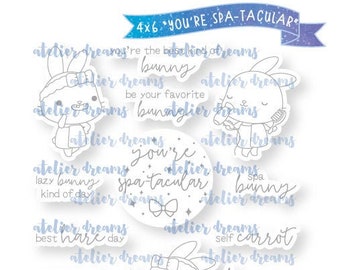 AD-099 You're SPA-TACULAR - Planner Stamps (Photopolymer Clear Stamps) beauty, facial, toner, sunscreen, face mask