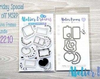 ADB-001 DECORATIVE FRAMES Bundle - Planner Stamps (Photopolymer Clear Stamps)