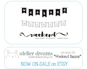 ADM-010 WEEKEND BANNER - Mini - Planner Stamps (Photopolymer Clear Stamps) Erin Condren InkWell Press weekend stamp