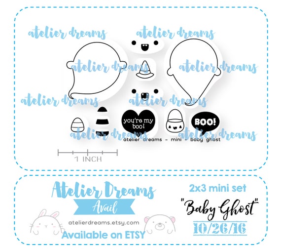 ADM-044 BABY GHOST Mini Planner Stamps Photopolymer Clear | Etsy