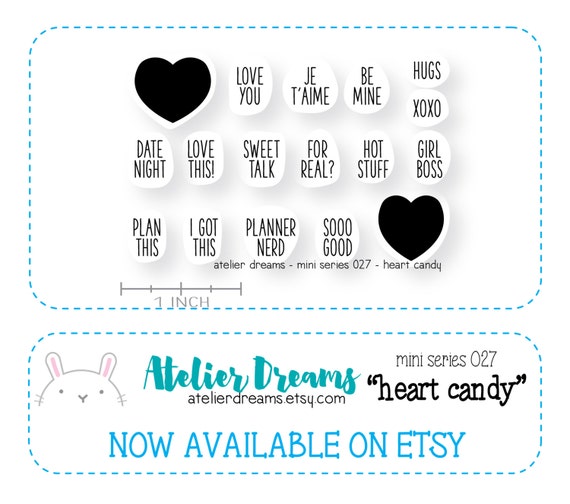 ADM-022 HEART CANDY Mini Planner Stamps photopolymer Clear Stamps