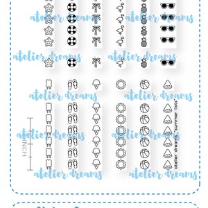 ADG-019 SUMMER LISTS - 3x4 - Planner Stamps (Photopolymer Clear Stamps) hobonichi, midori, traveller&#39;s notebook, mtn