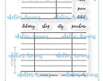 ADG-005 ORDER TRACKING - 3X4 - Planner Stamps (Photopolymer Clear Stamps) tracking stamp, order stamp, happy mail stamp