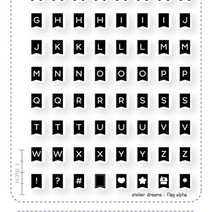 Retiring AD-053 FLAG ALPHA - Planner Stamps (Photopolymer Clear Stamps) alphabet stamps, handwritten stamp,