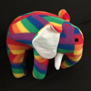 Original Design Rainbow Plush Elephant - handmade elephant toy - elephant toys - soft elephant - stuffed animal - stuffed toy- holydays toys