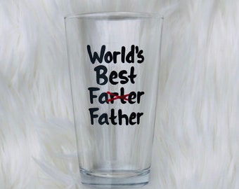 World's Best Farter Father handpainted beer pint glass /gifts for dad/ best dad ever beer mug/dad beer glass/dad pint glass