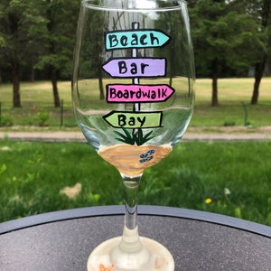 Beach wine glass/Summer wine glass/Beach house wine glass/beach house gift/beach house gifts image 1