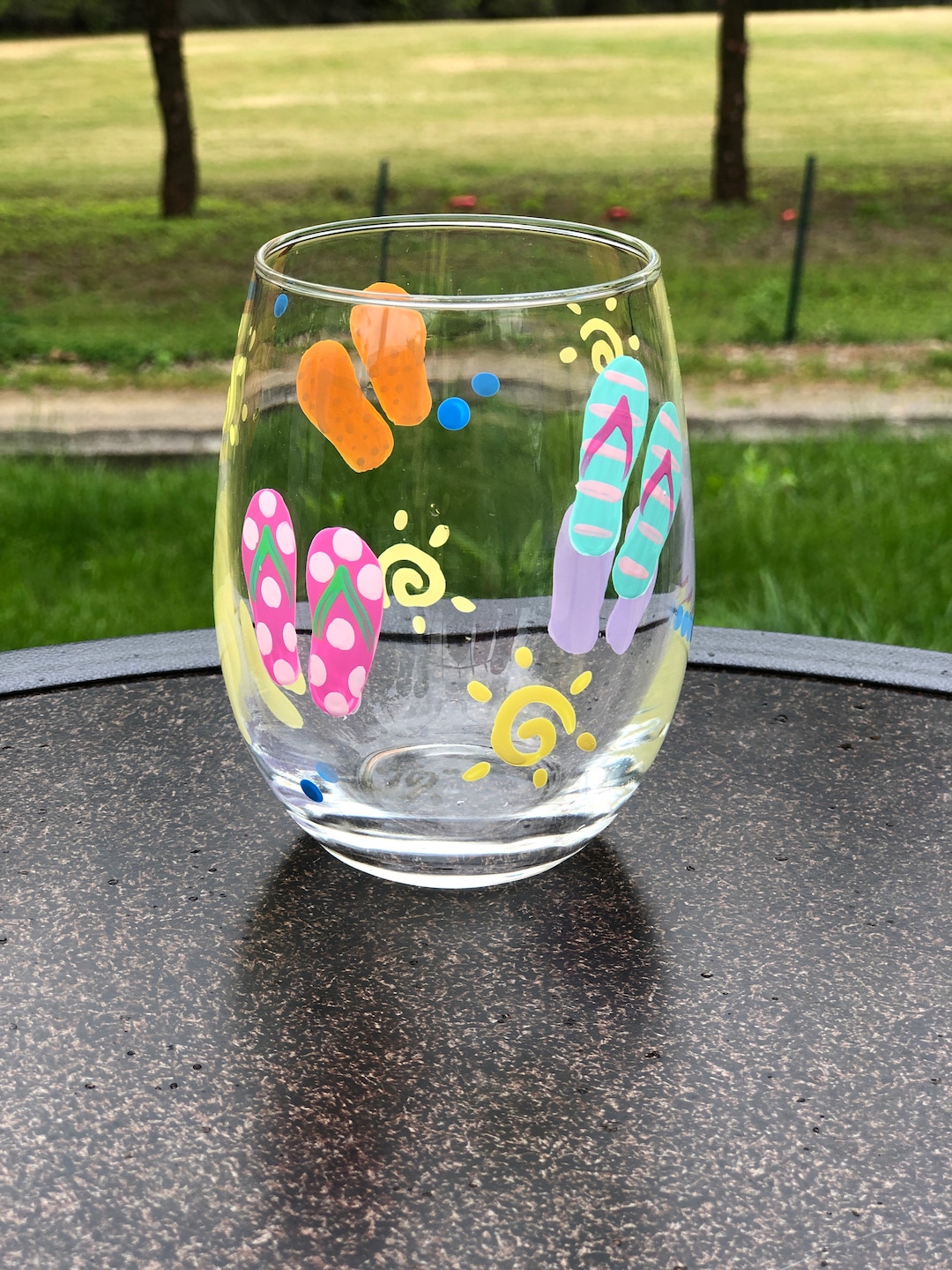 Flip Flop Wine Glass/flip Flop Stemless Glass/summer Wine Etsy