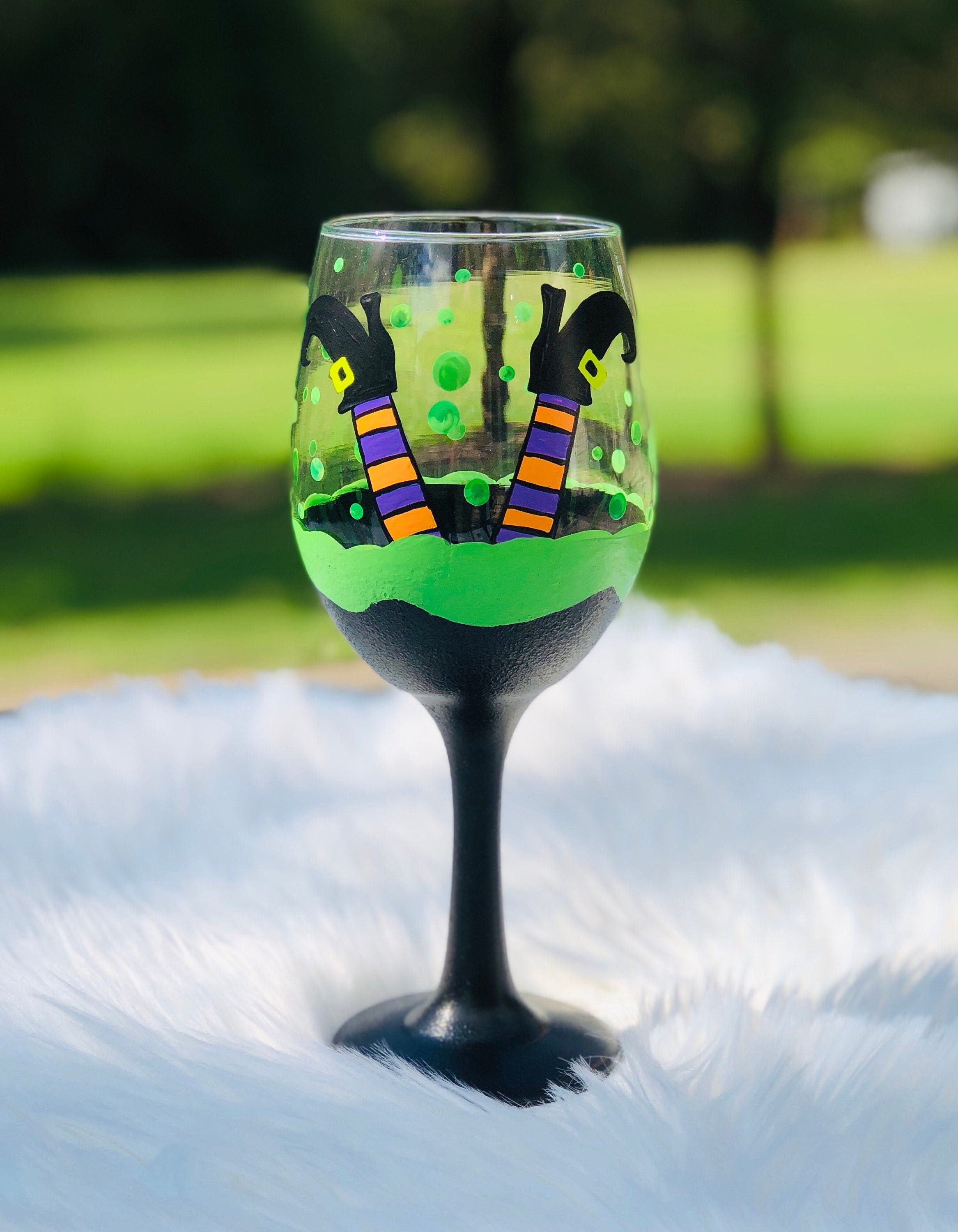 Halloween Witch's Brew Hand-painted Witch Wine Glass/halloween Wine Glasses/witch  Wine Glasses/witch's Brew Glass/drink up Witches Glass - Etsy