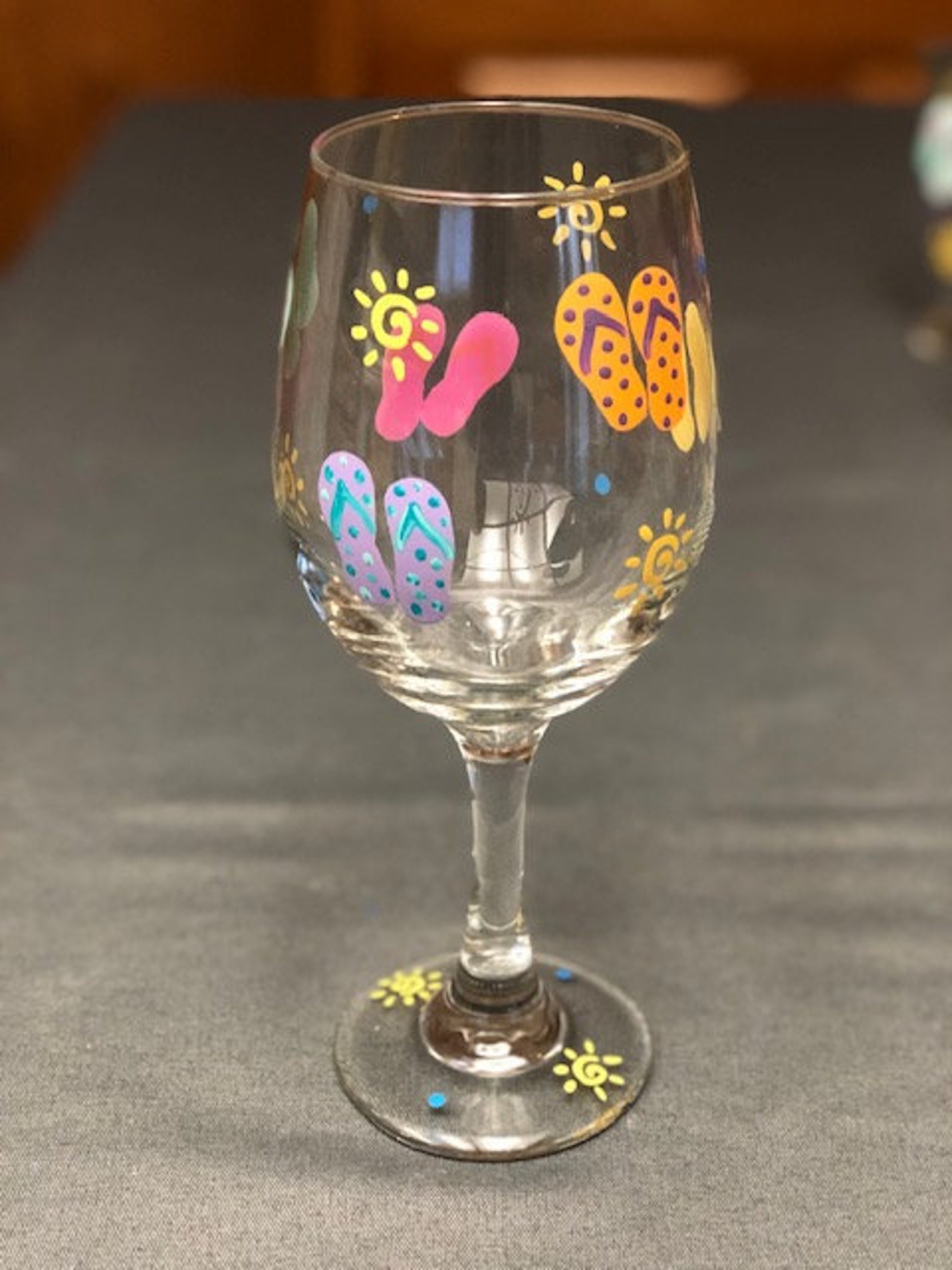 Flip Flop Wine Glass/flip Flop Stemless Glass/summer Wine Etsy