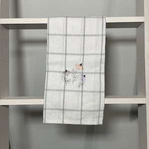 Coneflower Tea Towel / wildflower flour sack towel