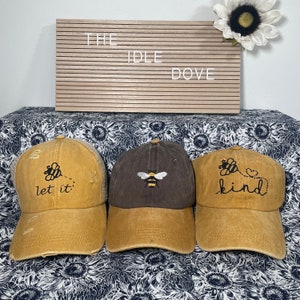 embroidered baseball hat / Bee embroidery design