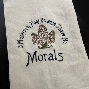 Morel Mushroom Tea Towel / flour sack towel