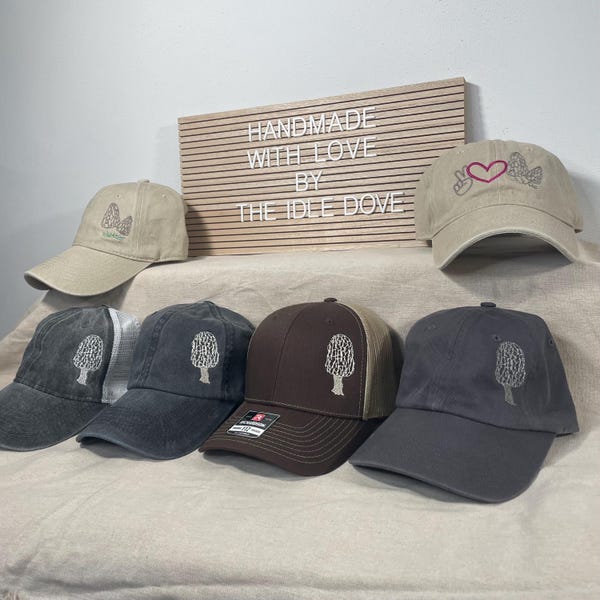 Morel mushroom embroidered baseball hat