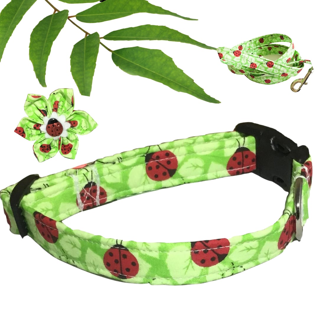 Adorable Ladybug Collar for Dogs or Cats Choose From Buckled or