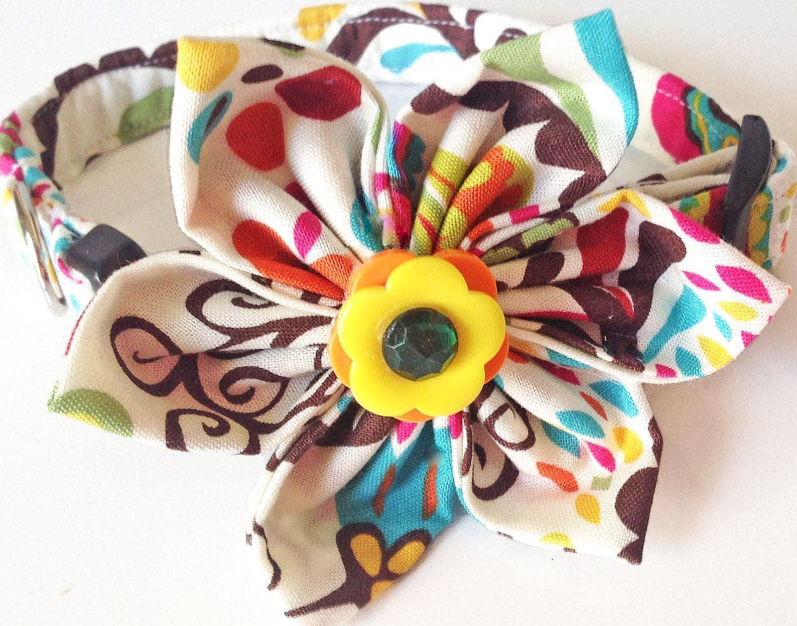 Colorful Girl Dog & Cat Flower Collar
