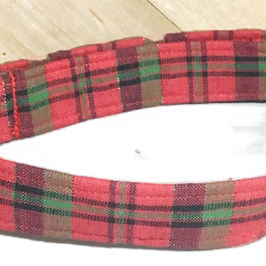 Red & Green Plaid Dog and Cat Christmas Collar-Buckle, Breakaway, Martingale Available