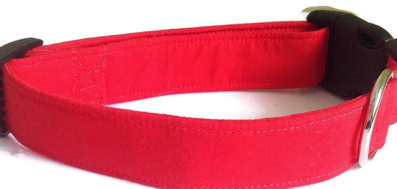 Solid Red Dog & Cat Collar for Casual or Holiday Wear image 1