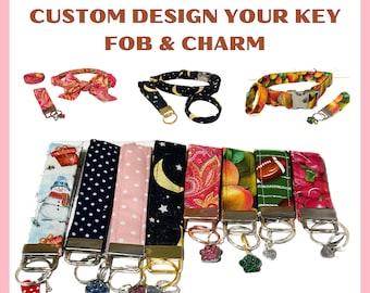 Custom Design a Key Fob for Yourself, as a Gift for a Friend or to Match your Pet’s Collar - Choose any fabric from my shop