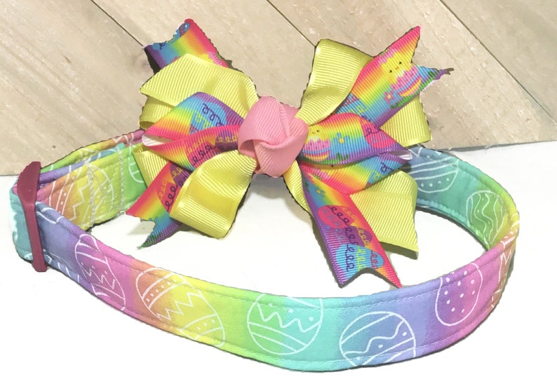 Rainbow Easter Egg Dog & Cat Collar Seasonal Spring Pet Accessory-Buckle, Breakaway, Martingale Available image 7